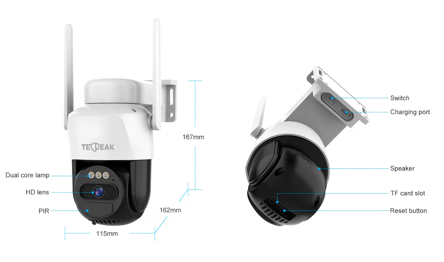 Solar Outdoor Camera with Battery and Solar Panel O10